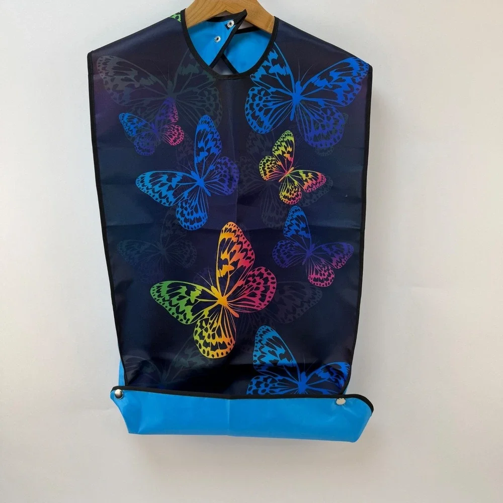 Beautiful Butterfly 3Pack Adult Bibs Waterproof & Easy-Clean Clothing Protectors